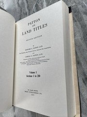 3 Volumes Patton on Titles Second Edition West Publishing Co.