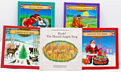 1992 Christmas Pop-up Books Lot of 5 Hard Cover Treasury Collection Vintage