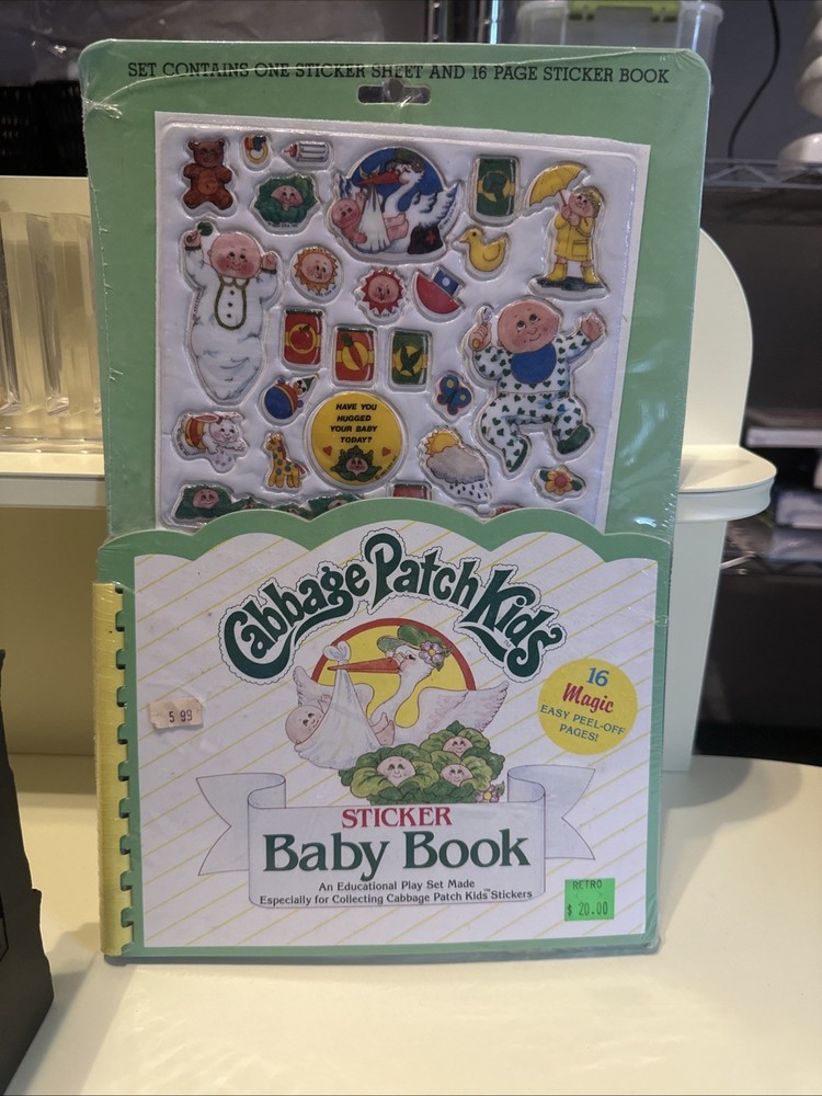 RETRO RARE 1983 VINTAGE CABBAGE PATCH KIDS STICKER BABY BOOK SEALED CC