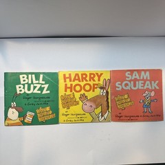 Lot 3 Roger Hargreaves Easy Peasy People Books Harry Hoof Bill Buzz Sam Squeak