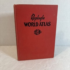 1953 Replogle World Atlas New Census Edition Hardcover