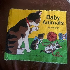 New Vintage cloth book Baby animals by John Parr Random house fabric book