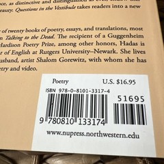 Questions In The Vestibule: Poems By Rachel Hadas Paperback