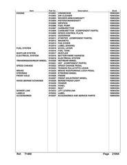 KUBOTA T1460 serial number 39999 and below Parts Manual BINDER – FRONT & BACK