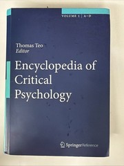Encyclopedia of Clinical Phychology, Thomas Teo Edition Volume 1 A-D