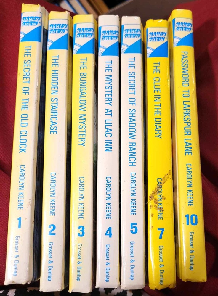 Vintage Nancy Drew Books Lot Of 7 Hardback By Carolyn Keene Books1,2,3,4,5.7,10