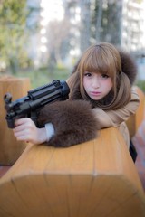 Photo Book TWINTAIL & MACHINE GUN Pigtails Uniform Cosplay Art 144×210mm 128p