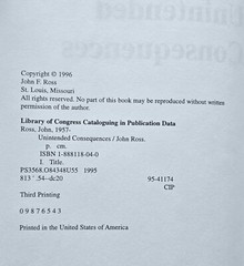 Unintended Consequences by John Ross (1996, HC, Accurate Press) JD