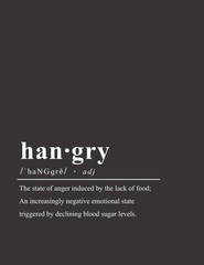 Hangry Dictionary Definition Blank Recipe Book (8.5 x 11 Inches)