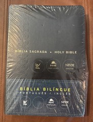 NIV BIBLE BIBLIA BILINGUAL ENGLISH/PORTUGUESE NIV Nova BLK Leather SEALED