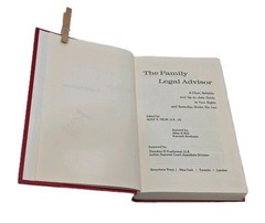Vintage Family Legal Advisor Hardcover Law Reference Dark Library Decor DIY Book