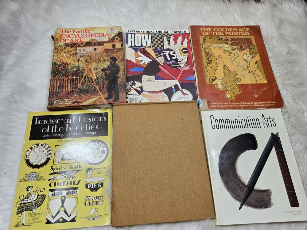 6 Vintage Art Design Color Graphic Print Coffee Table Books How To Bundle B11