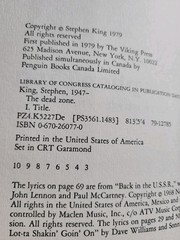 Stephen King The Dead Zone 1979 Hardcover Viking Press First Ed Dust Jacket