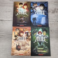 Amulet Series Books 1-4 Kazu Kibuishi Softcover Graphic Novel Lot Scholastic