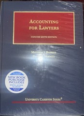 Accounting For Lawyers Concise Sixth Edition Mathew j.Barret David herwitz