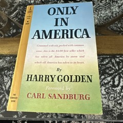Only in America by Harry Golden 1958 Hardback w/ DJ Foreword Carl Sandburg