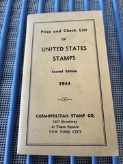 1944 Price & Check List of United States Stamps Paperback Cosmopolitan Stamp Co