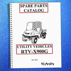 KUBOTA RTV-X900 X900G PARTS MANUAL – DURABLE WIRE BINDER – PROTECTIVE COVERS
