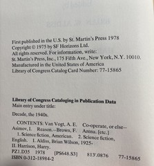 Decade: The 1940s ed. Harry Harrison Brian W. Aldiss 1978 HC first print USA DJ
