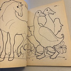 NEW Vintage Golden Coloring Book Preschool FARM Animals 1988 Unused Color Barns