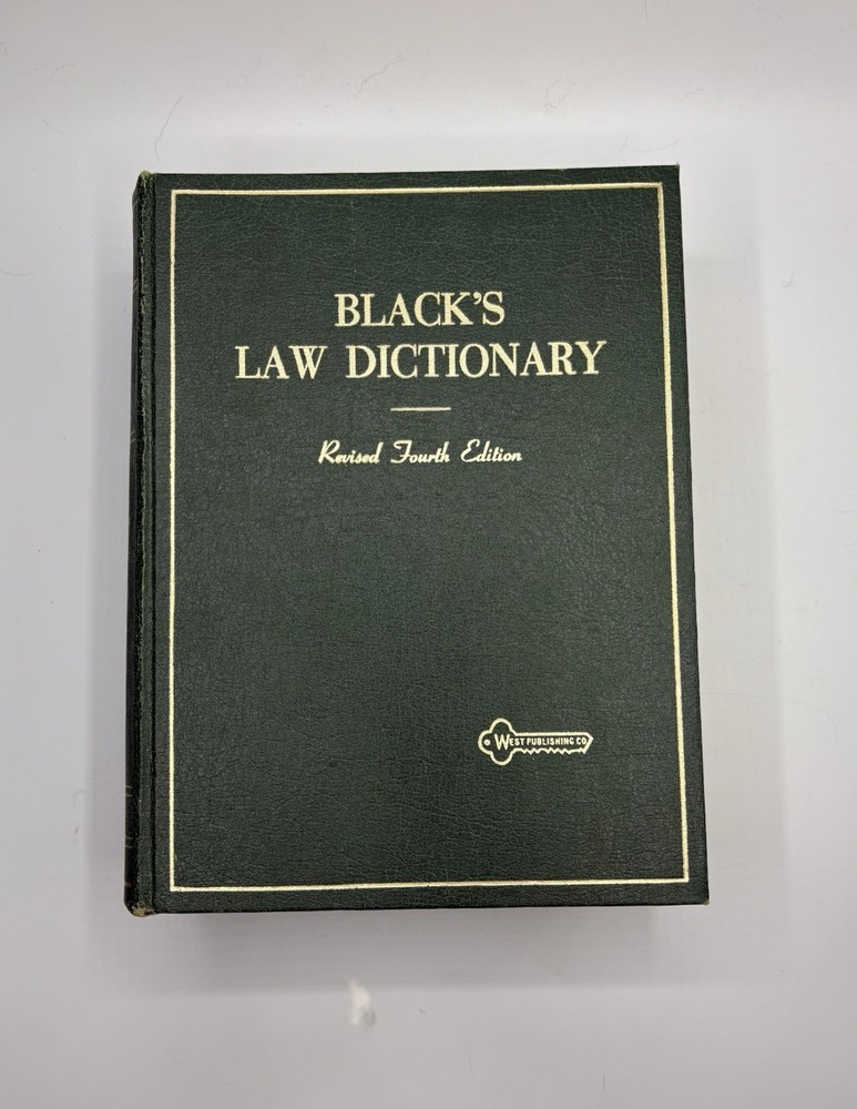 Black’s Law Dictonary Revised Fourth Edition Hardcover 1968 Henry Campbell Black