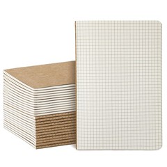 24 Pack Kraft Notebooks Bulk A5, 60 Pages Grid Graph Journals, 8.3×5.5 Inches…