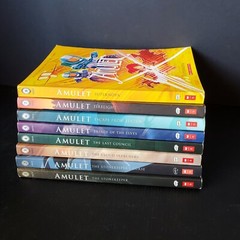 Lot 8 Complete Amulet Series Books by Kazu Kibuishi #1-8 – #3 is Signed!