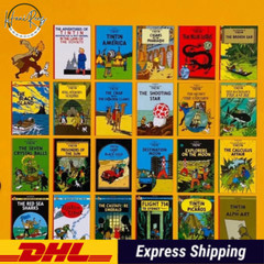 The Adventures of Tintin Box Set 23 Books complete paperback By Herge Brand New