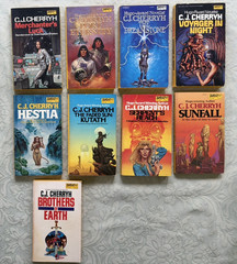 C.J. CHERRYH -YELLOW SPINE – DAW BOOKS – 1ST ED PB – 9 BOOK LOT -’76-’84