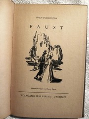 Ivan Turgenev RUSSIAN FAUST GERMAN Edit Erzählung in neun Briefen Hanns Georgi