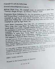 LeRoi Jones – Blues People – William Morrow 17th Printing