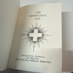 The Impersonal Life DeVorss Spiritual Metaphysical New Thought Paperback 1988