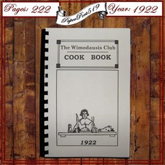 1922 The Wimodausis Club Vintage Cook Book 222 Pages