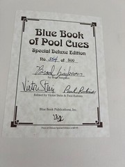 Blue Book Of Pool Cues *Signed* Deluxe Limited Edition 354 Of 500