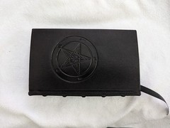 The Satanic Bible Anton La Vey Church of Satan leatherbound leather