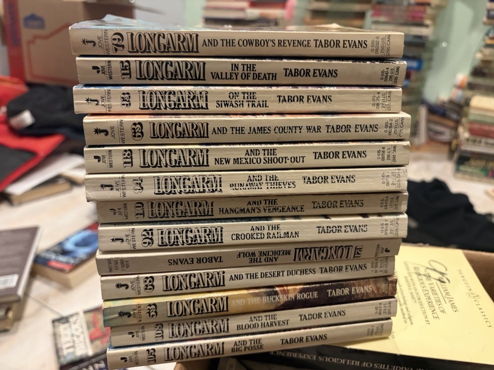Tabor Evans lot of 12 paperback books ALL GIANT NOVELS from the LONGARM Series
