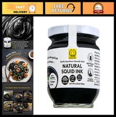 6.4oz Squid Ink for Cooking, Pasta, Rice Noodles, Pizza & Risotto – Halal Certif