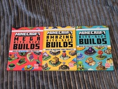 Minecraft Collection 3 Books Lot -Bite Size Build/Mega Bite Size Builds/Amazing