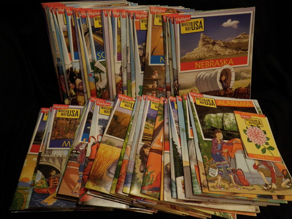 Homeschool Geography Lot! 48 Highlight Which Way USA Puzzle Books & Maps +BONUS