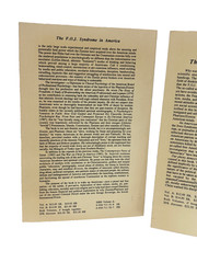 The Fear of the Jews Syndrome in America, Volumes A & B Political Zionist Study