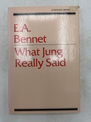 What Jung Really Said E.A. Bennet 1967 Psychology Carl Jung Schocken Books