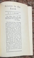 GIANTS IN THE EARTH-Norwegian Novel-O. E. ROLVAAG-Excellent 1929 A. L. Burt HC!