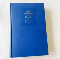 1941 HC The Art of Literary Criticism by Paul Robert Lieder; Robert Withington