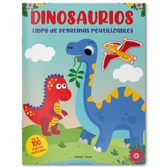 Reusable Sticker Book Dinosaur – Spanish (Spanish Edition) Multicolor