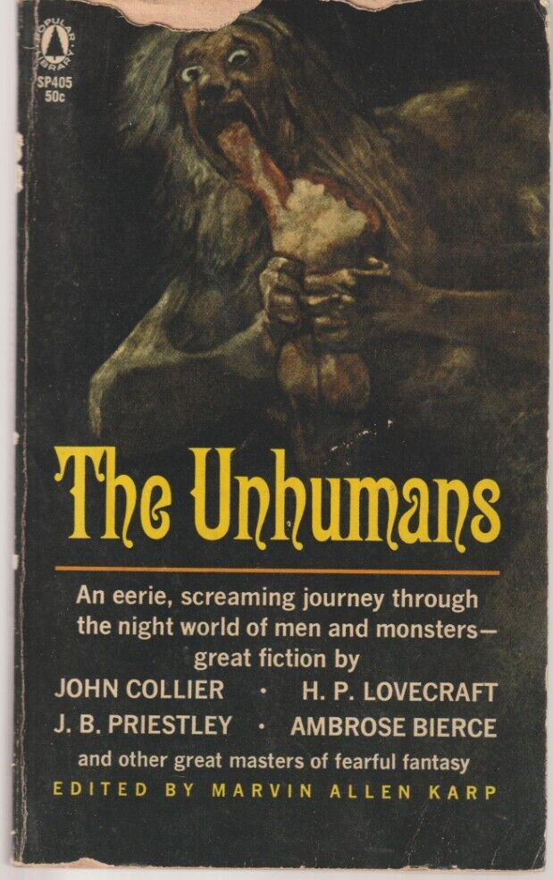 The Unhumans SP405 Popular Library 1965 ed Marvin Allen Karp Horror Anthology