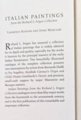 Italian Paintings from the Richard L. Feigen Collection Laurence Kanter 1st Ptg