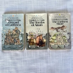 The Earthsea Trilogy by Ursula K Le Guin Paperback Books Bantam Edition 1977