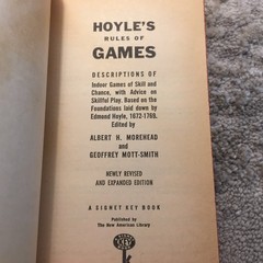 Hoyle’s Rules of Games Morehead Mott-Smith 1963 Signet Games Self Help Book