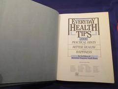 1988 EVERYDAY HEALTH TIPS; 2000 Health Hints Hardcover Book PREVENTION MAGAZINE