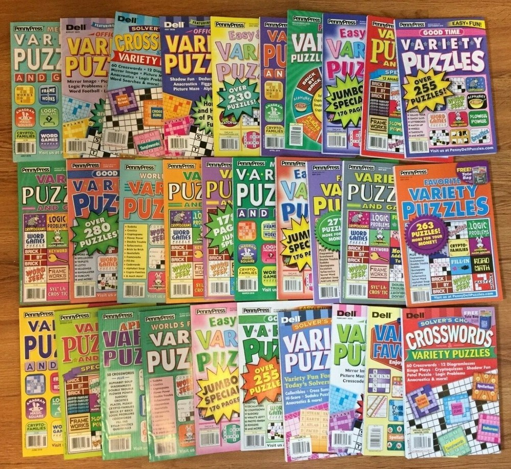 Lot Of 6 Penny Press Variety Puzzle Books DELL 2021 And Newer
